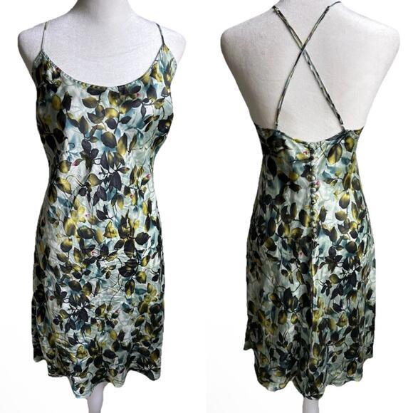 vintage Y2K Victoria’s Secret 100% Silk Slip Dress M Fairycore Whimsigoth Forest